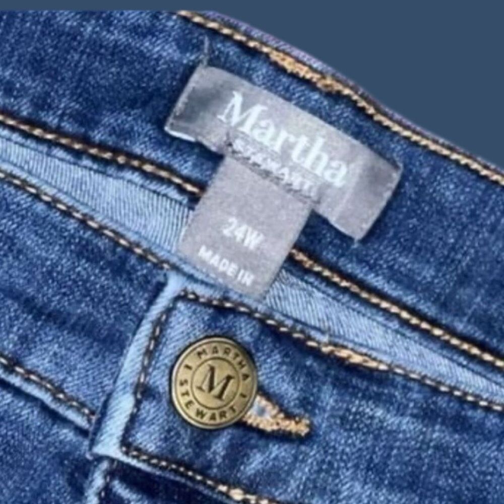 Plus Size Martha Stewart Patchwork Mom Jeans Size 24W #200 - Picture 2 of 8